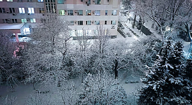 Первый снег в Севастополе